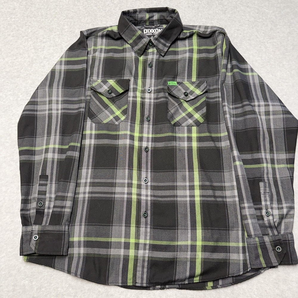 Dixxon Flannel Company Shirt Mens XL Gray Plaid Sublime Button Up Long Sleeve